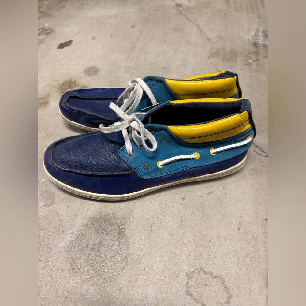 Diesel Blue and Yellow Men's Boat Shoes size 12